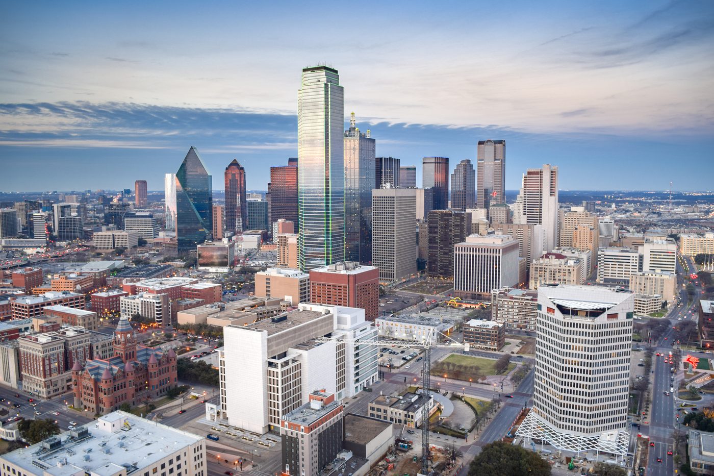 Downtown Dallas skyline, coverage area for Dallas security guard services managed by Nationwide Security Service