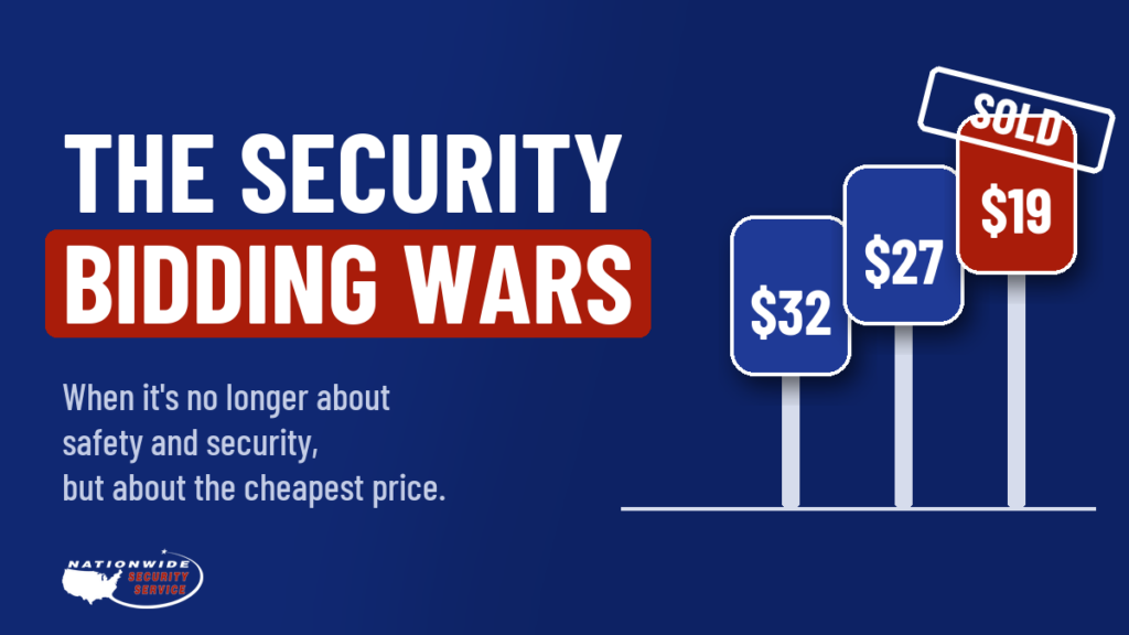 The security bidding wars: three bids on auction paddles and the cheapest one marked sold