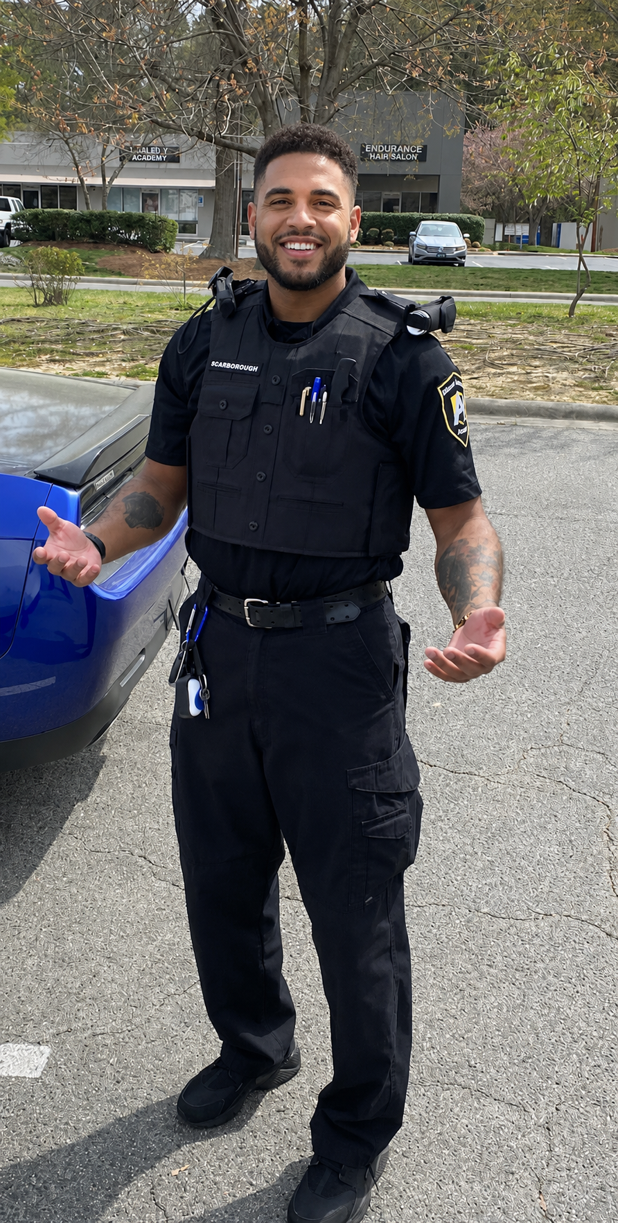 Licensed armed security guard on duty from Nationwide Security Service