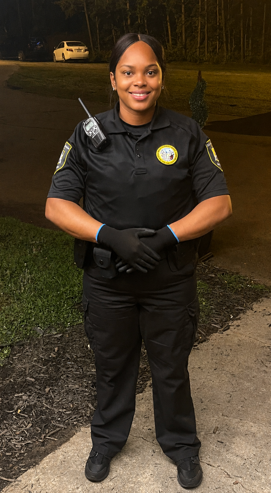 Unarmed security guard providing professional security guard services